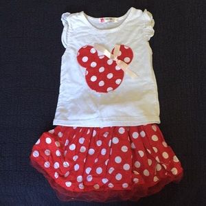 Minnie Mouse skirt & shirt set